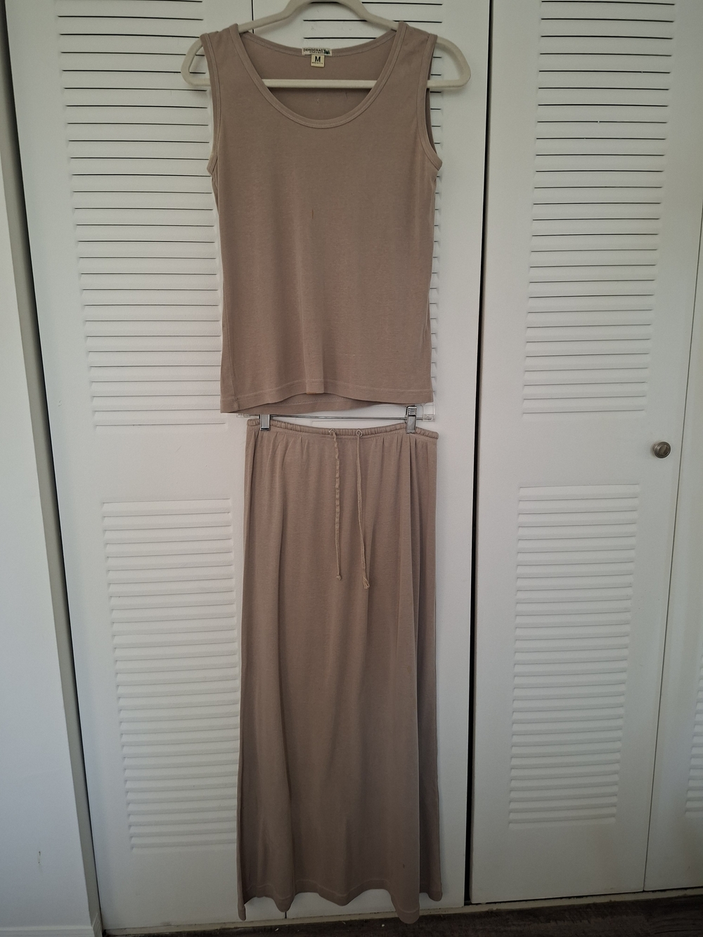 Democracy Beige Tank Top - Soft Neutral Scoop Neck